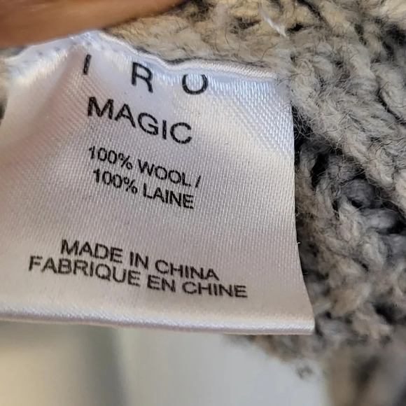 IRO Wool Ribbed Chunky Knit Heather Gray Cutout Magic Sweater(S) - Picture 10 of 11